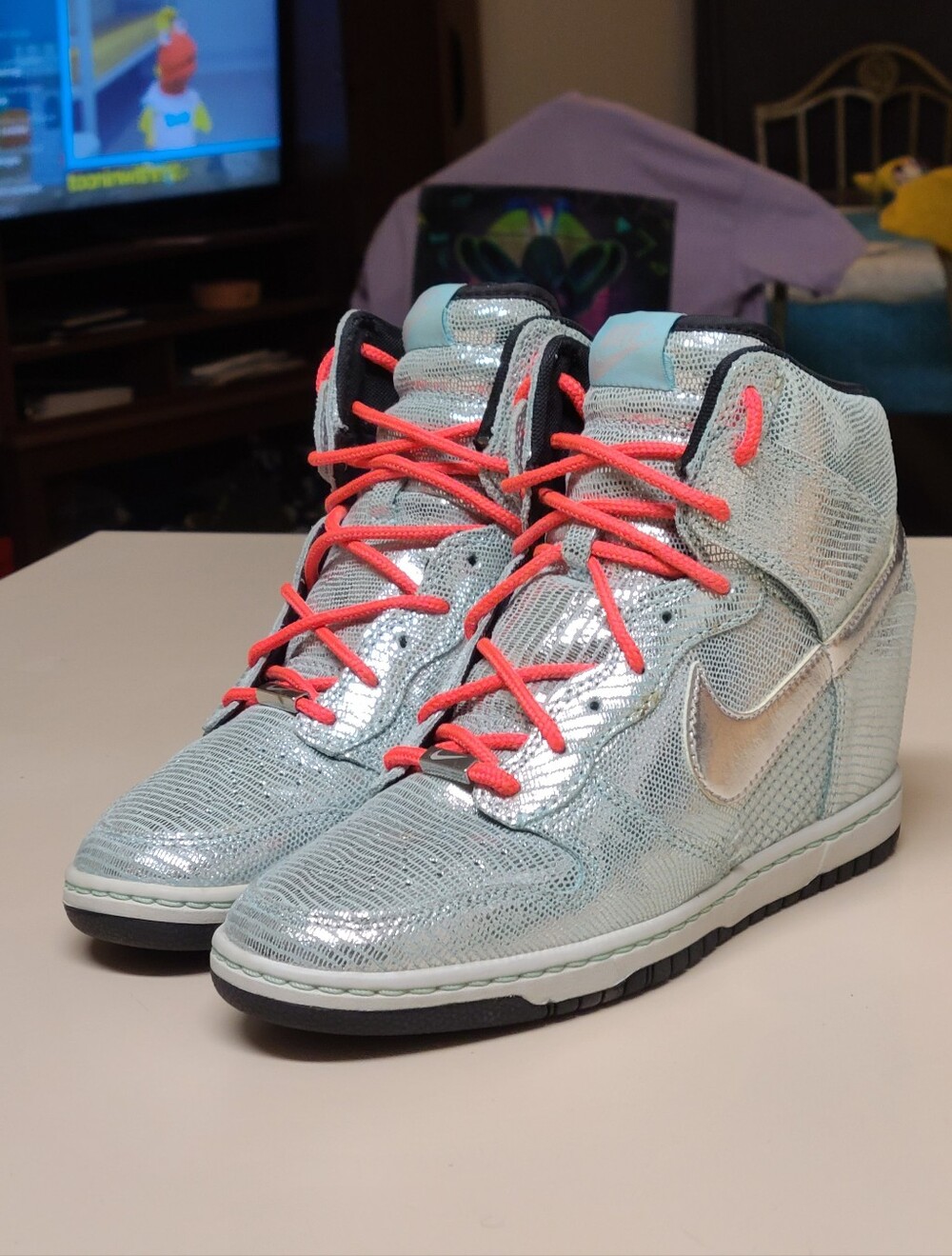 Nike Dunk Sky Hi QS Disco Ball casual wedge skateboard sneakers size 8